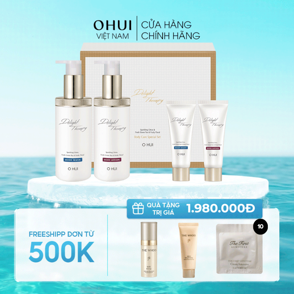 Bộ Sữa Tắm Liệu Pháp Hải Dương OHUI Delight Therapy Body 2pcs Set