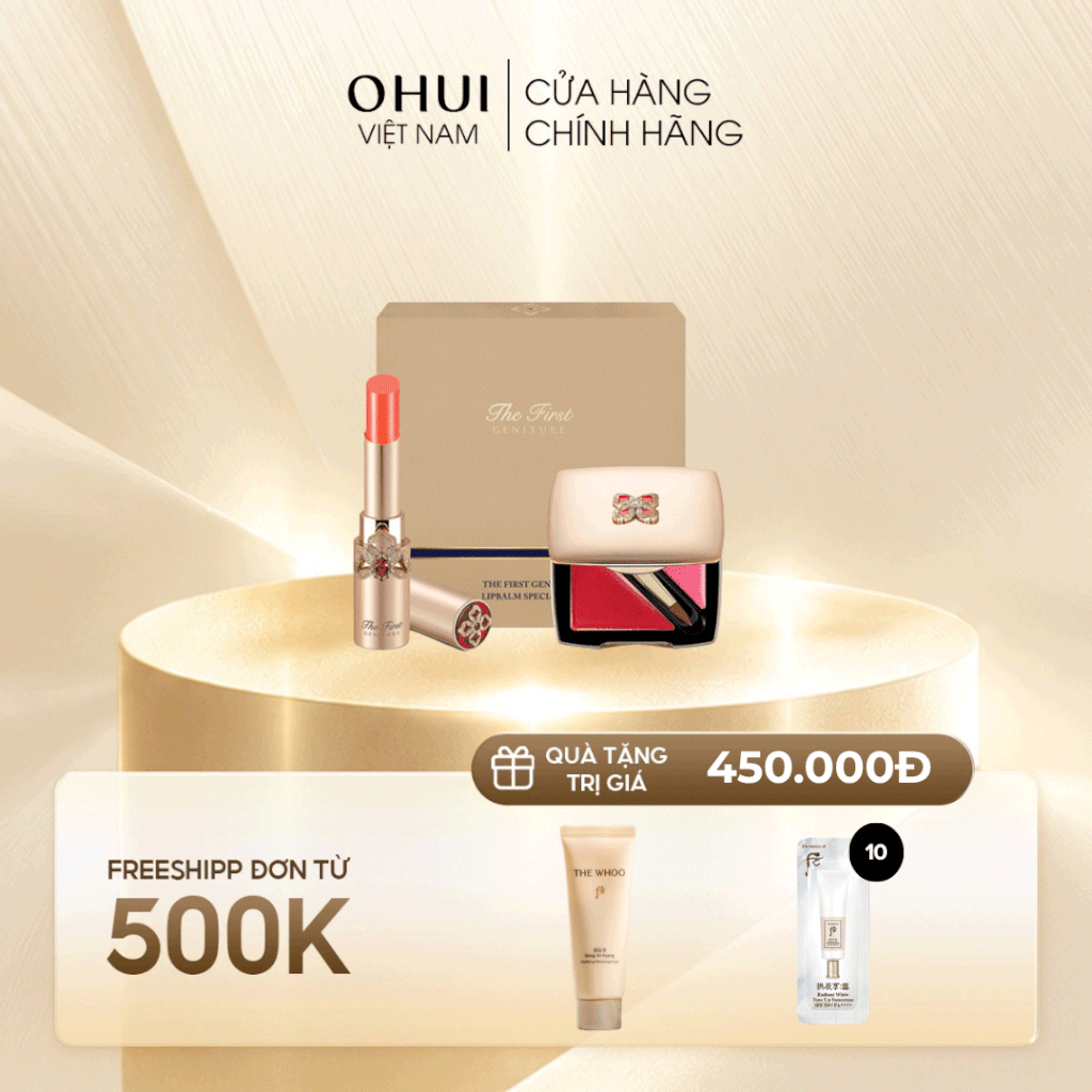 Bộ Son Dưỡng Môi OHUI The First Geniture Lipbalm Coral Set