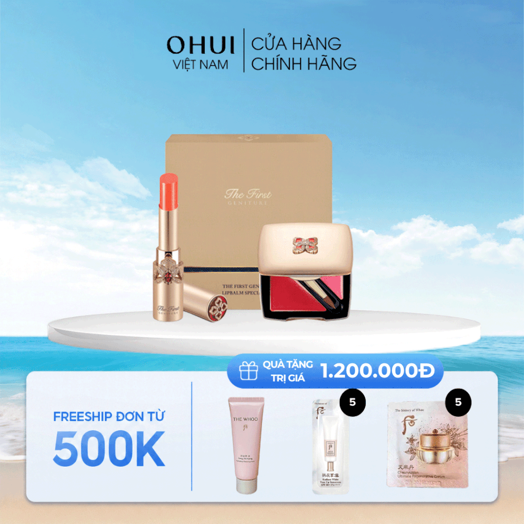 Bộ Son Dưỡng Môi OHUI The First Geniture Lipbalm Coral Set