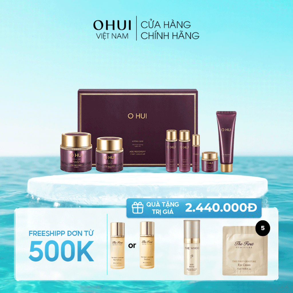 Set Kem chống lão hóa cải thiện nếp nhăn Ohui Age Recovery Cream 80ml