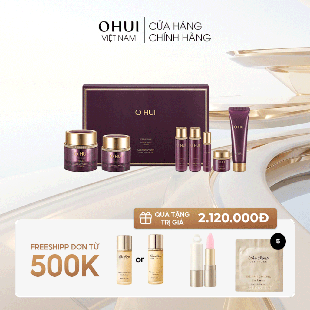 Set Kem chống lão hóa cải thiện nếp nhăn Ohui Age Recovery Cream 80ml