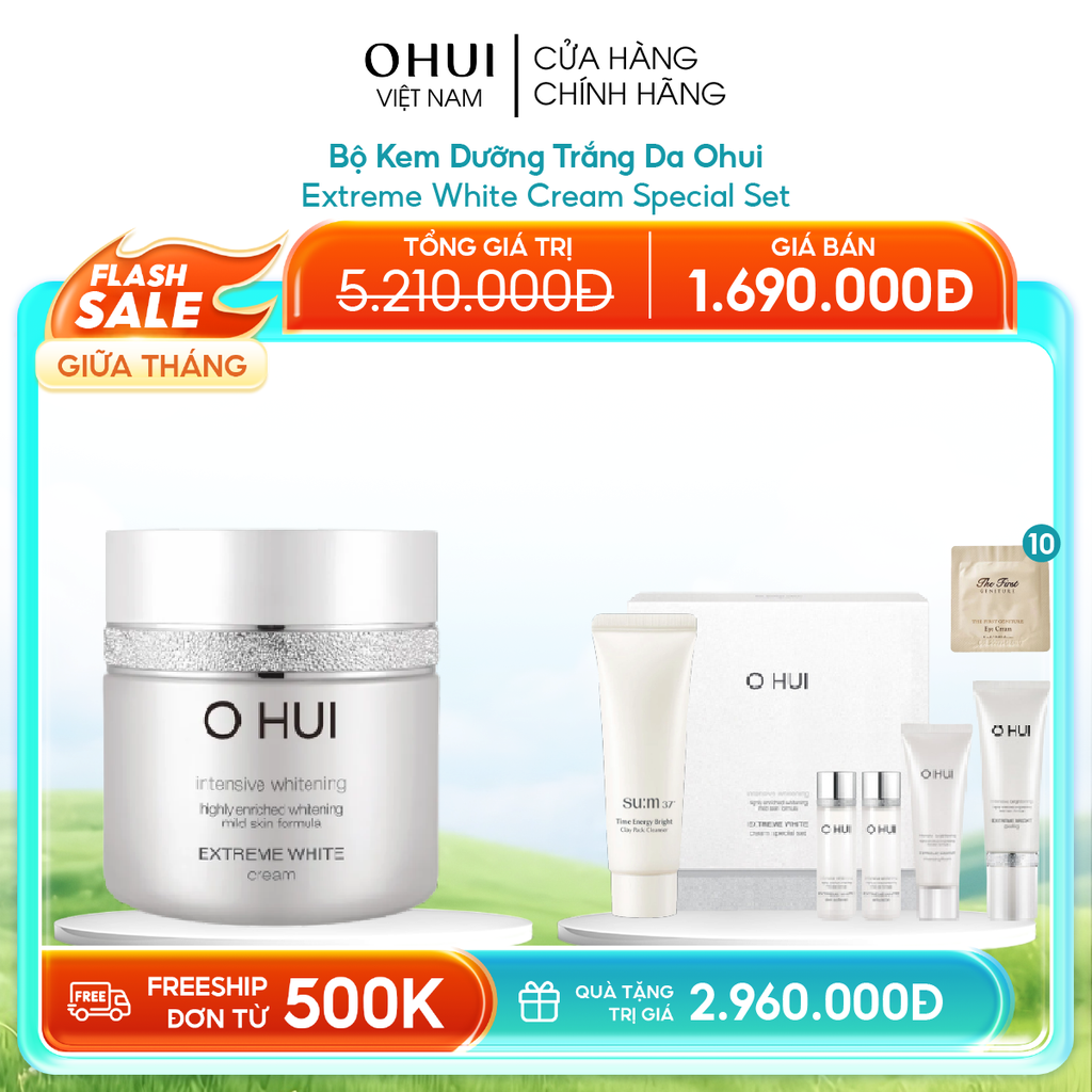 Bộ Kem Dưỡng Trắng Da Ohui Extreme White Cream Special Set