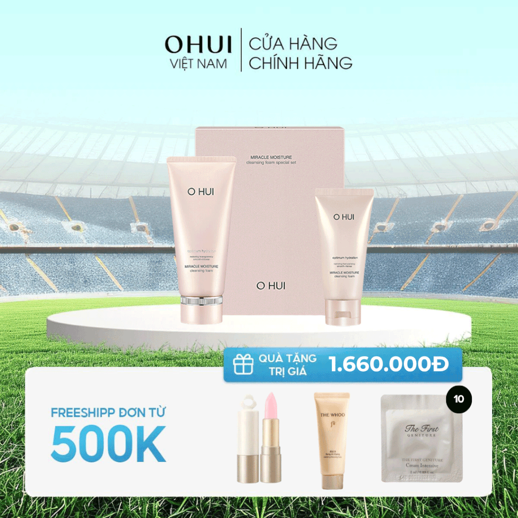 Bộ Sữa Rửa Mặt Dưỡng Ẩm OHUI Miracle Moisture Cleansing Foam