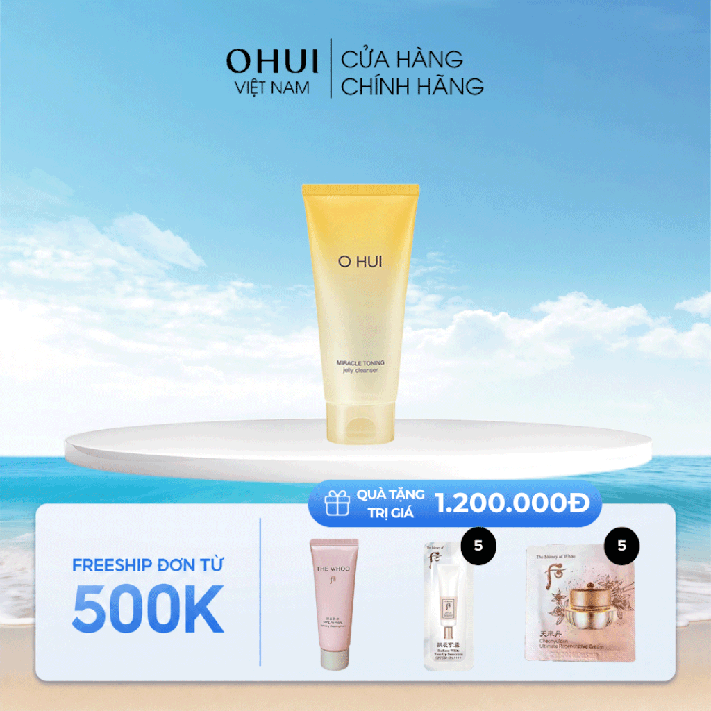 Sữa Rửa Mặt Dạng Gel OHUI Miracle Toning Jelly Cleanser