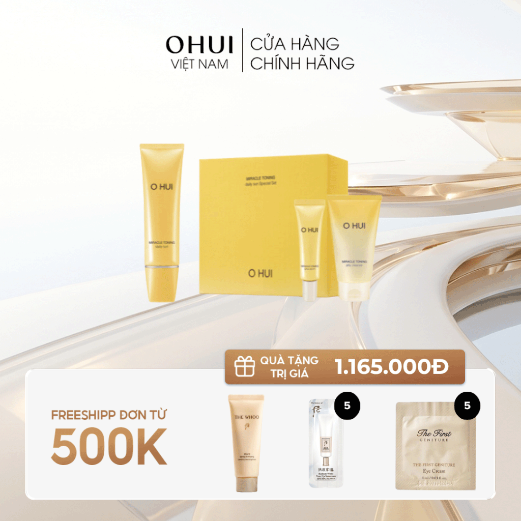 Bộ Kem Chống Nắng Bật Tone Ohui Miracle Daily Sun 50ml