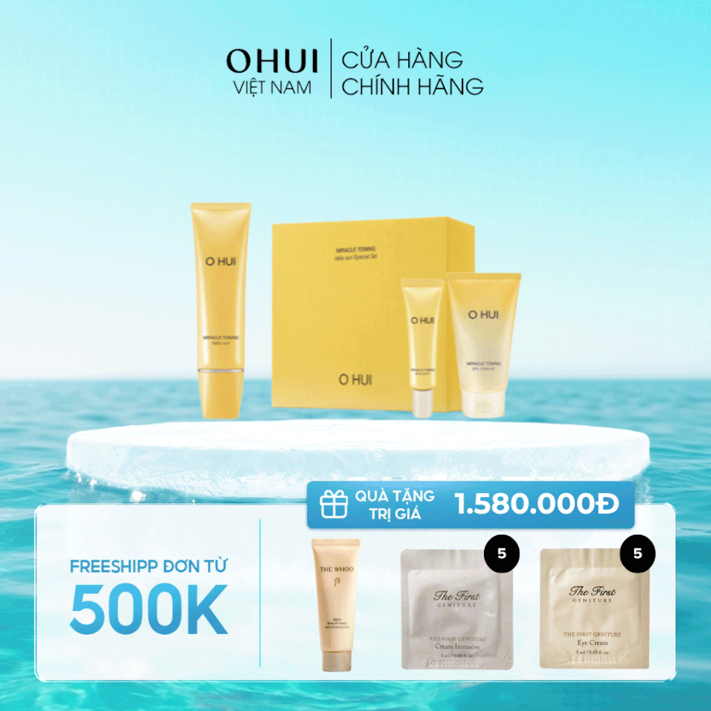 Bộ Kem Chống Nắng Bật Tone Ohui Miracle Daily Sun 50ml