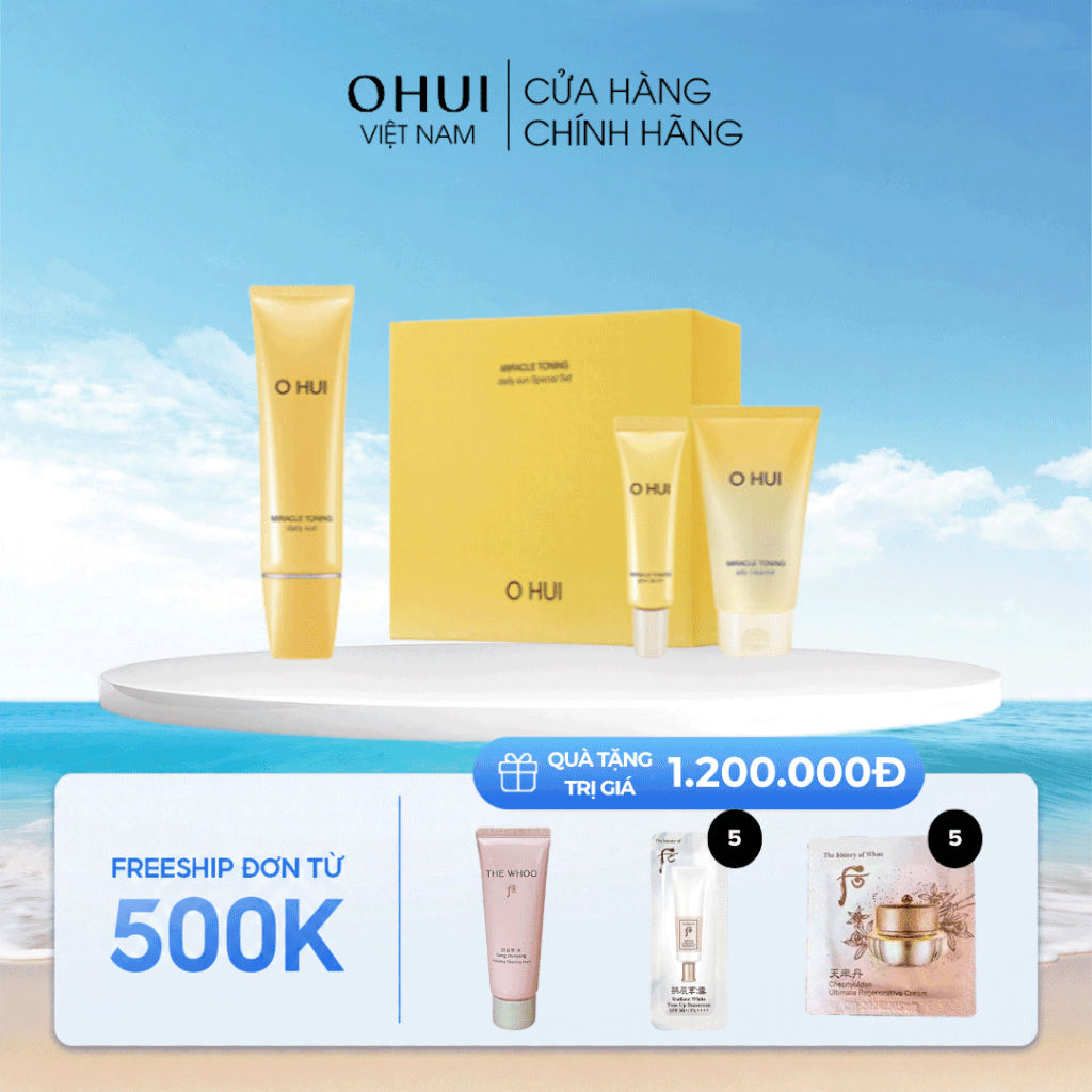 Bộ Kem Chống Nắng Bật Tone Ohui Miracle Daily Sun 50ml