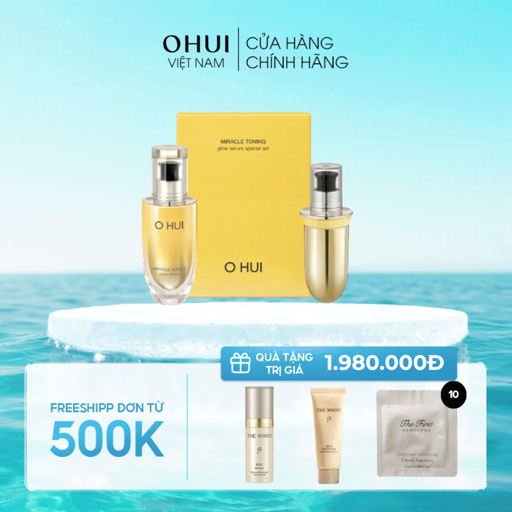 Bộ Tinh Chất Dưỡng Sáng Ohui Miracle Toning Glow Serum 100ml Set