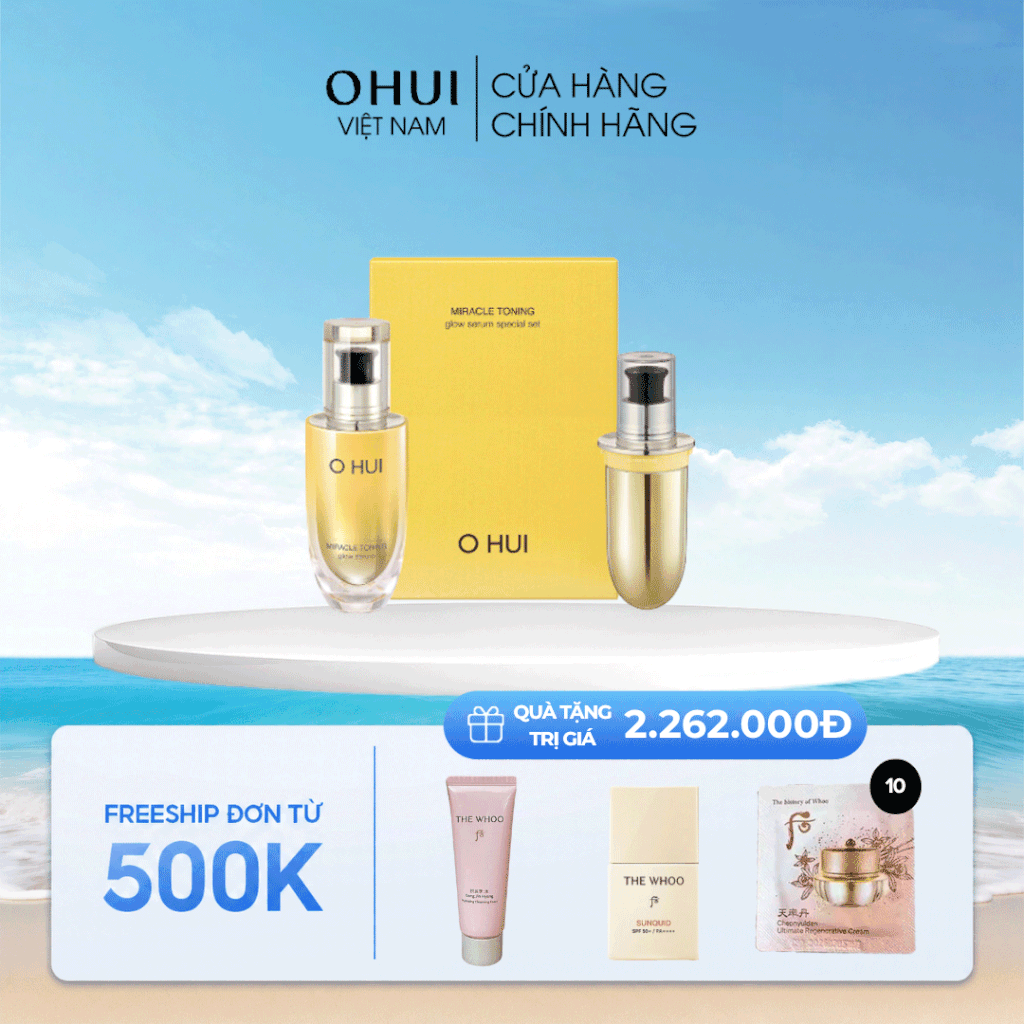 Bộ Tinh Chất Dưỡng Sáng Ohui Miracle Toning Glow Serum 100ml Set