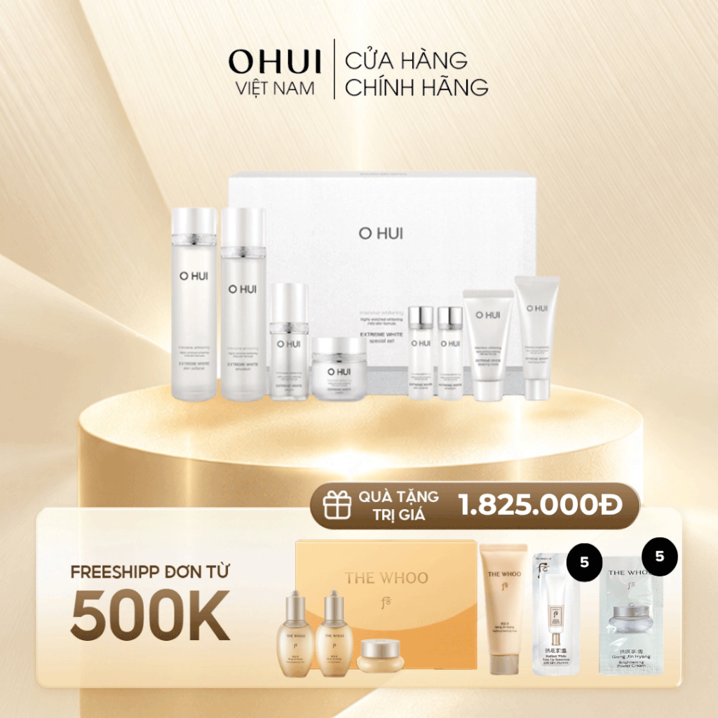 Bộ Dưỡng Trắng Da Căng Mịn Ohui Extreme White 4pcs Special Set