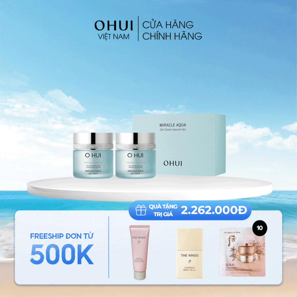 Bộ Kem Dưỡng Da Cấp Ẩm Ohui Miracle Aqua 2pcs