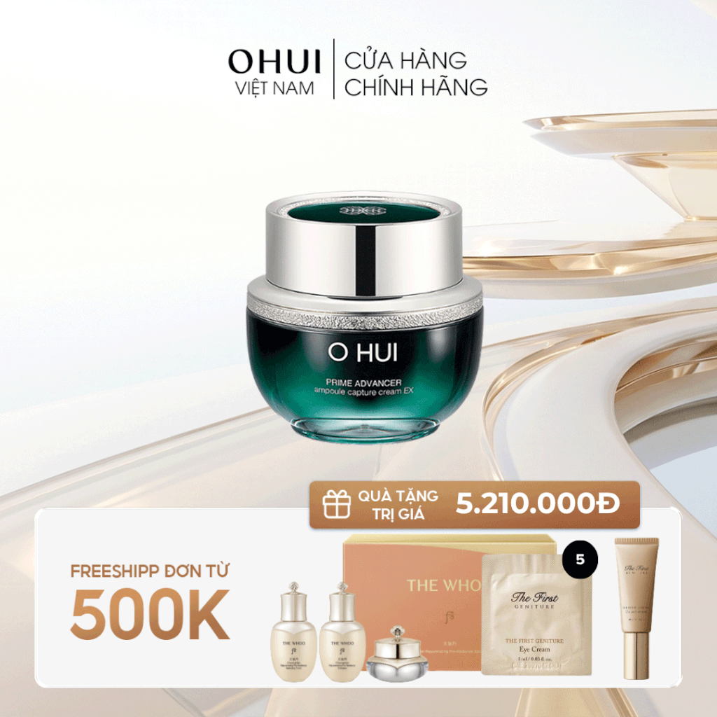 Kem dưỡng ngăn ngừa nếp nhăn OHUI Prime Advancer Ampoule Capture Cream