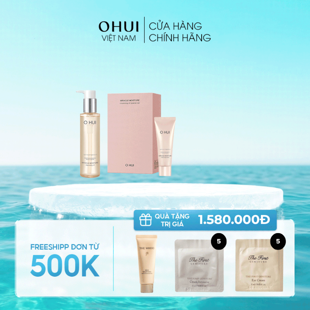 Bộ Dầu Tẩy Trang OHUI Miracle Moisture Cleansing Oil Set