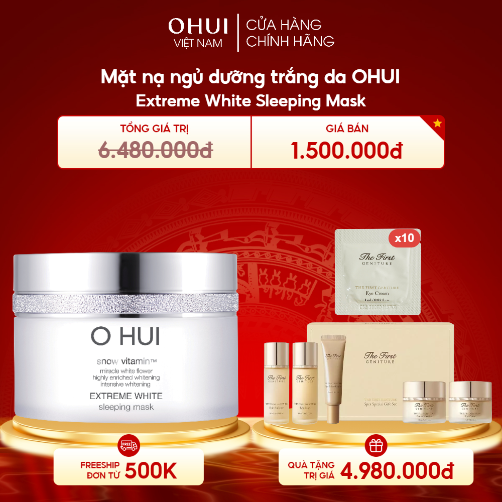 Mặt nạ ngủ dưỡng trắng da OHUI Extreme White Sleeping Mask