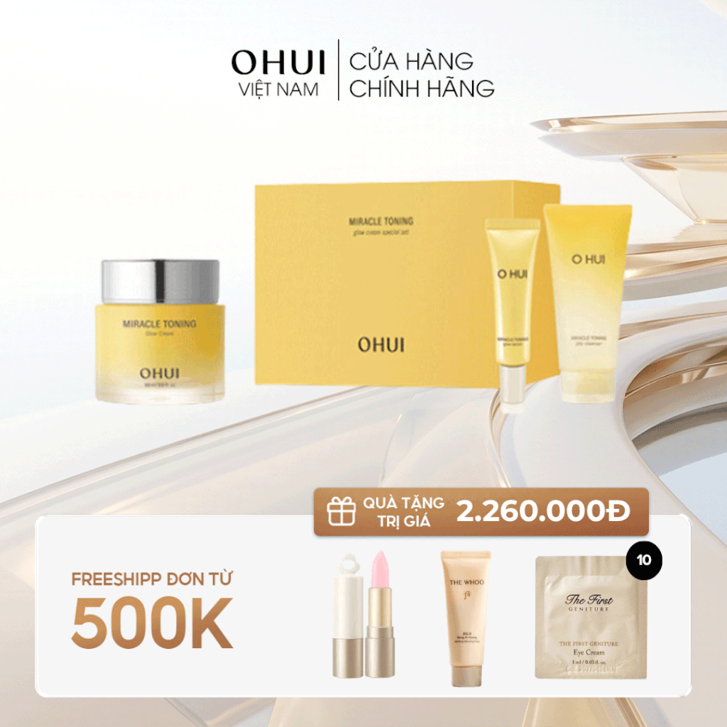 Bộ Kem Dưỡng Ohui Miracle Toning Glow Cream Special Set