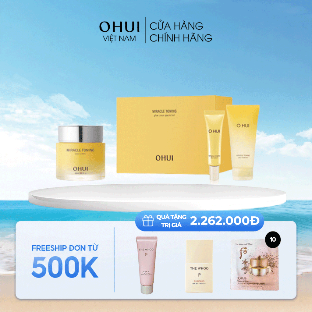 Bộ Kem Dưỡng Ohui Miracle Toning Glow Cream Special Set
