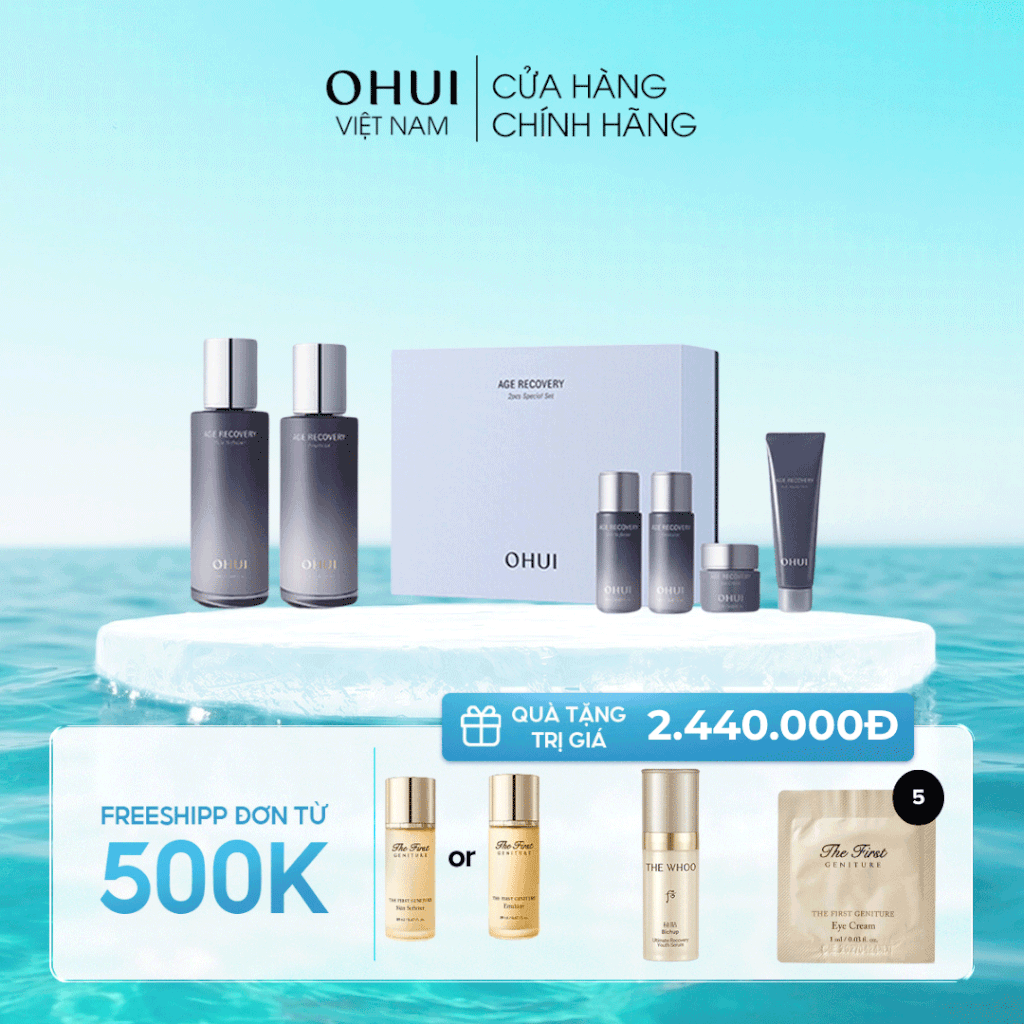 Bộ Sản Phẩm Dưỡng Da Trẻ Hóa Ohui Age Recovery Special Set 2pcs Y24