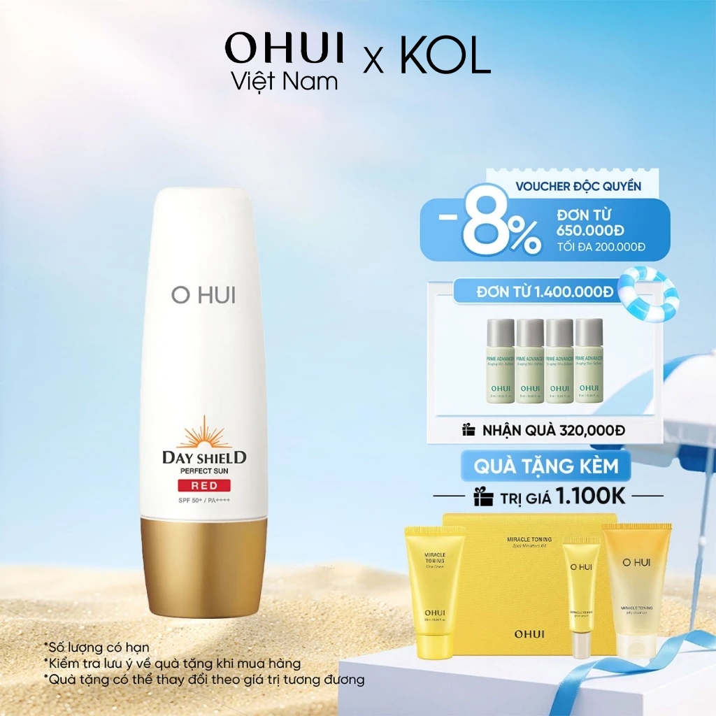 [KOL x OHUI] Kem chống nắng OHUI Day Shield Perfect Sun Red cho da dễ ửng đỏ
