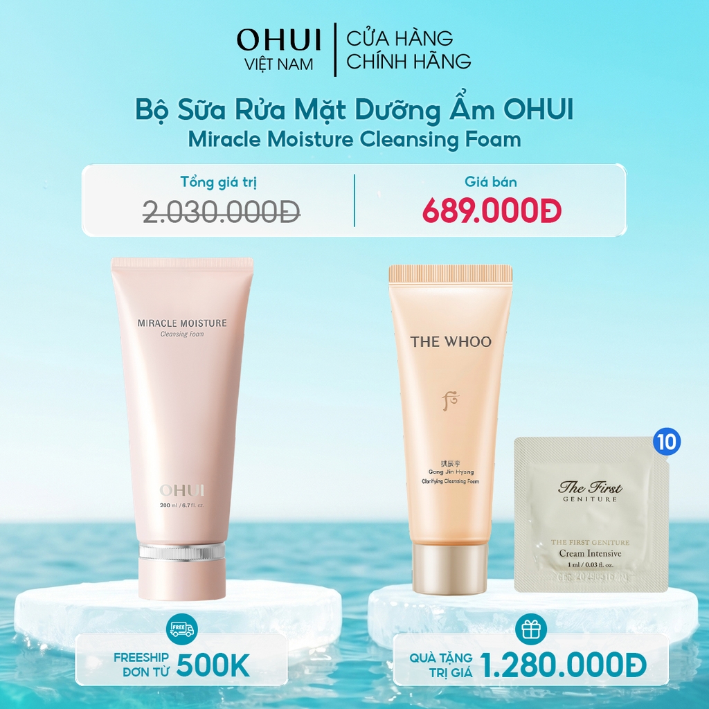 Sữa rửa mặt dưỡng ẩm OHUI Miracle Moisture Cleansing Foam