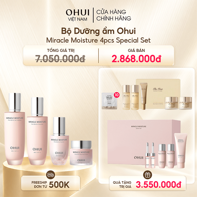 Bộ Dưỡng ẩm Ohui Miracle Moisture 4pcs Special Set