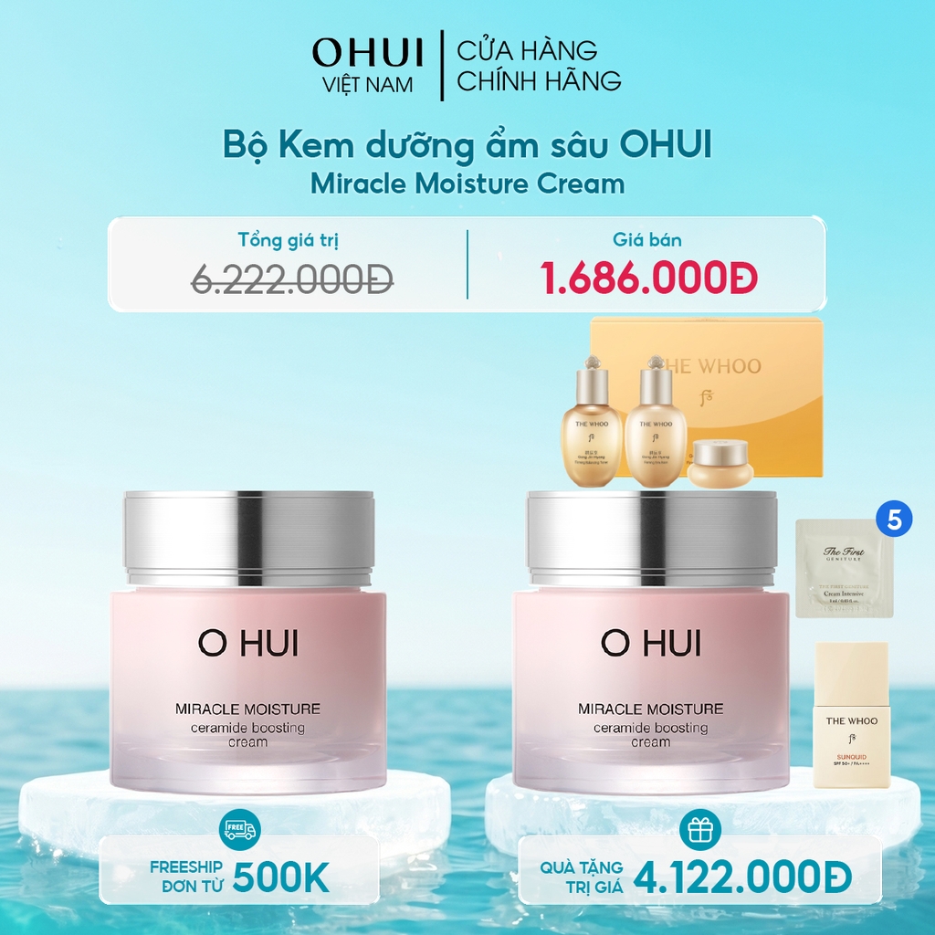 Bộ Kem dưỡng ẩm sâu OHUI Miracle Moisture Cream