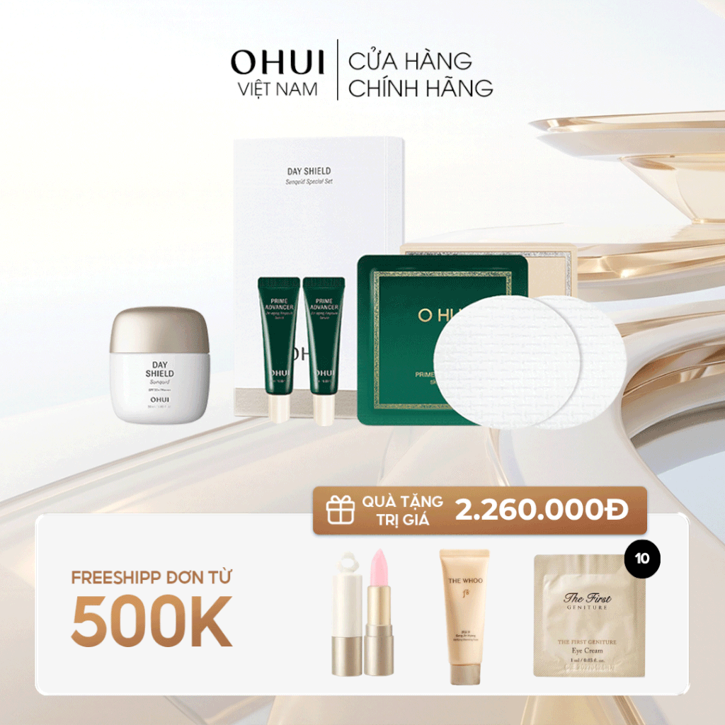 Bộ kem chống nắng dạng sữa Ohui Day Shield Sunquid 3pcs Set