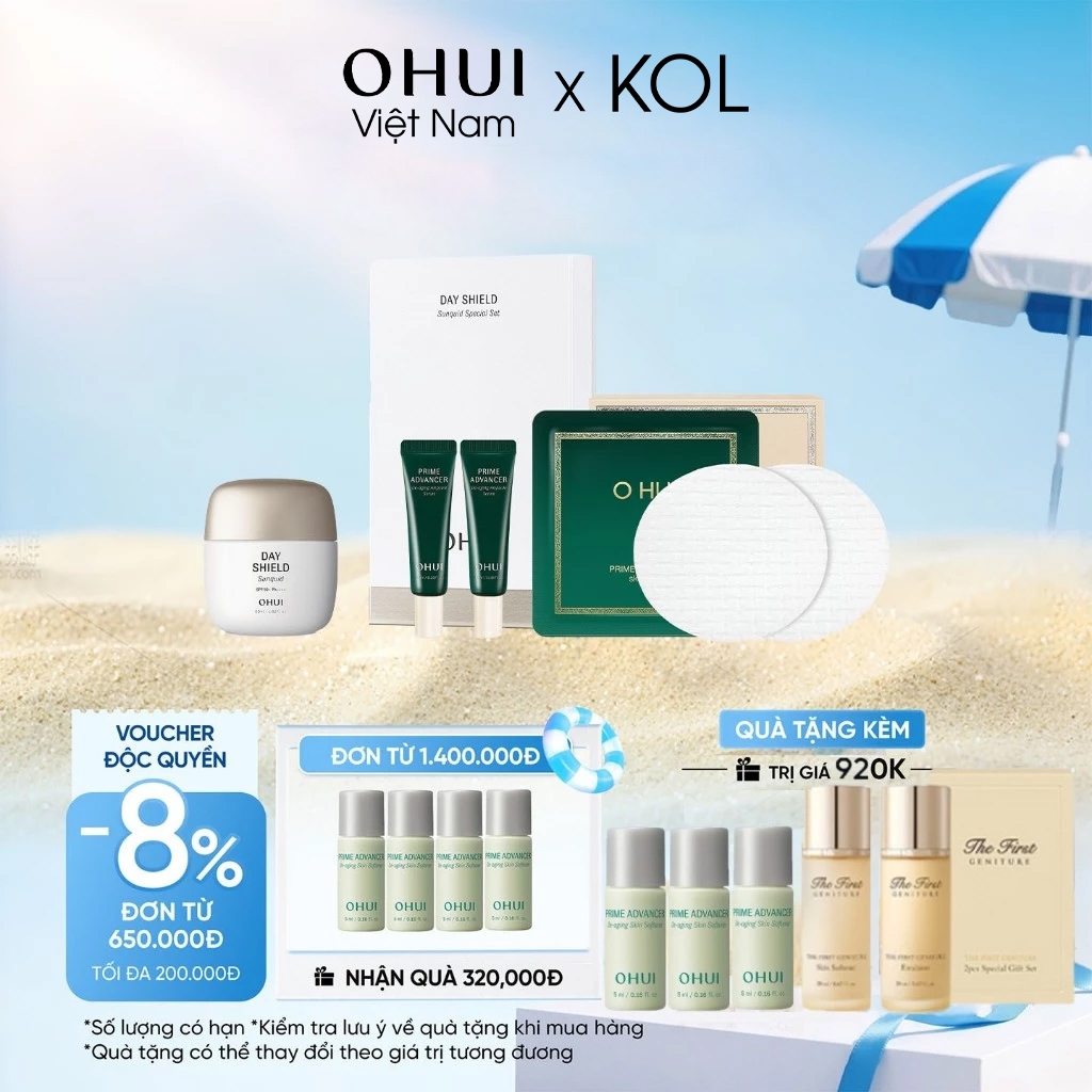 [KOL x OHUI] Bộ kem chống nắng dạng sữa Ohui Day Shield Sunquid 3pcs Set