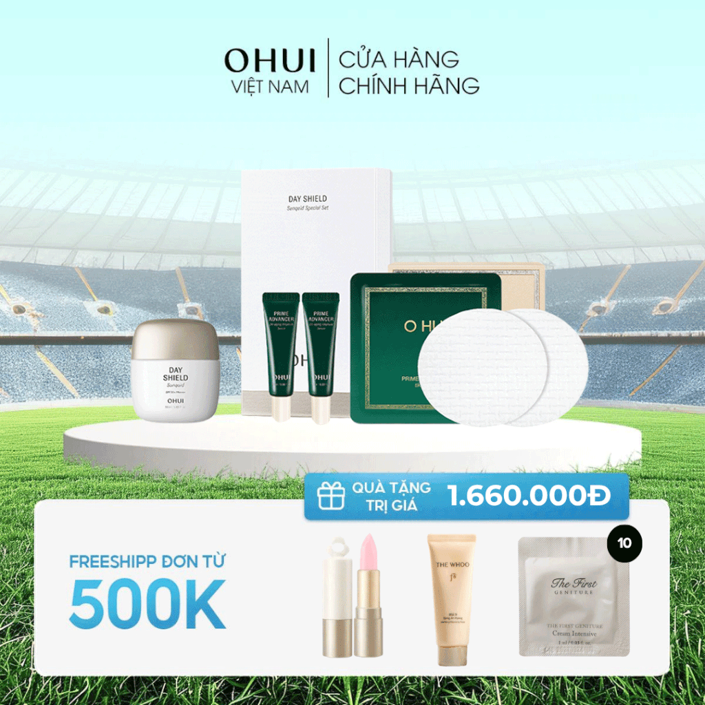Bộ kem chống nắng dạng sữa Ohui Day Shield Sunquid 3pcs Set