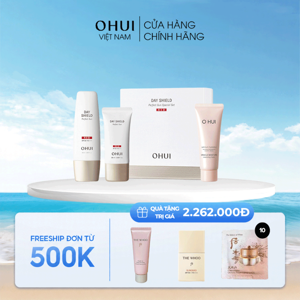 Bộ Kem Chống Nắng Ohui Day Shield Perfect Sun Red 3pcs