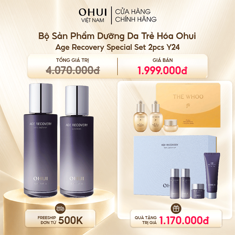 Bộ Sản Phẩm Dưỡng Da Trẻ Hóa Ohui Age Recovery Special Set 2pcs Y24