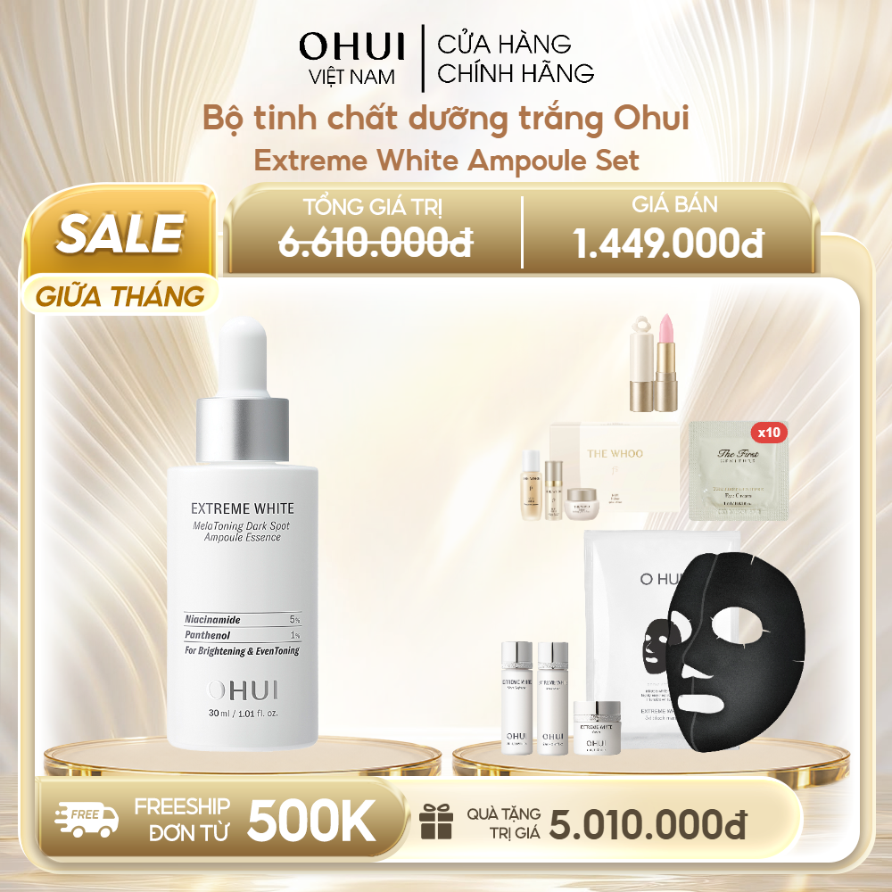 Bộ Dưỡng Da Ohui Extreme White Ampoule Set