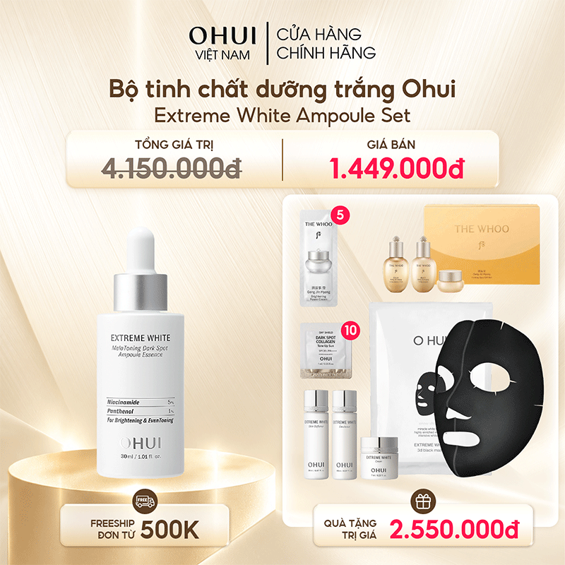 Bộ Dưỡng Da Ohui Extreme White Ampoule Set
