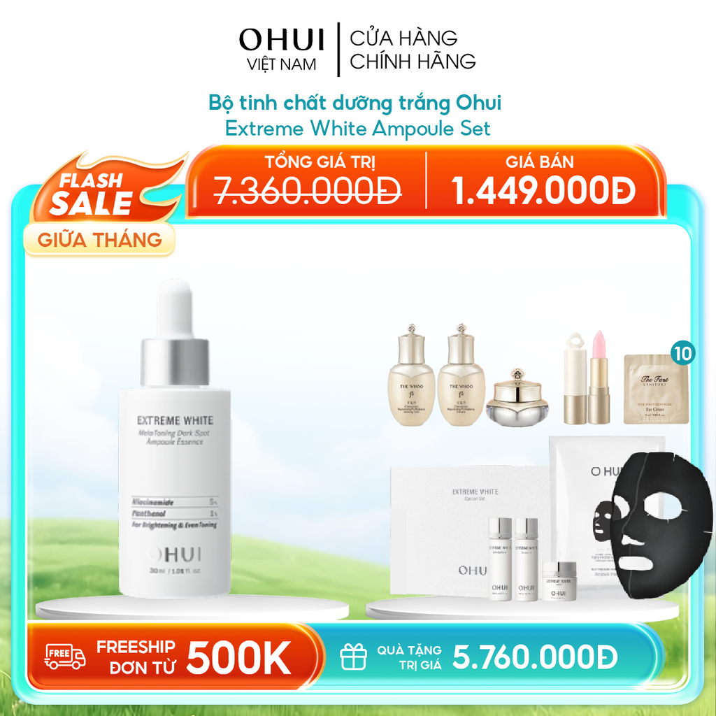 Bộ Dưỡng Da Ohui Extreme White Ampoule Set