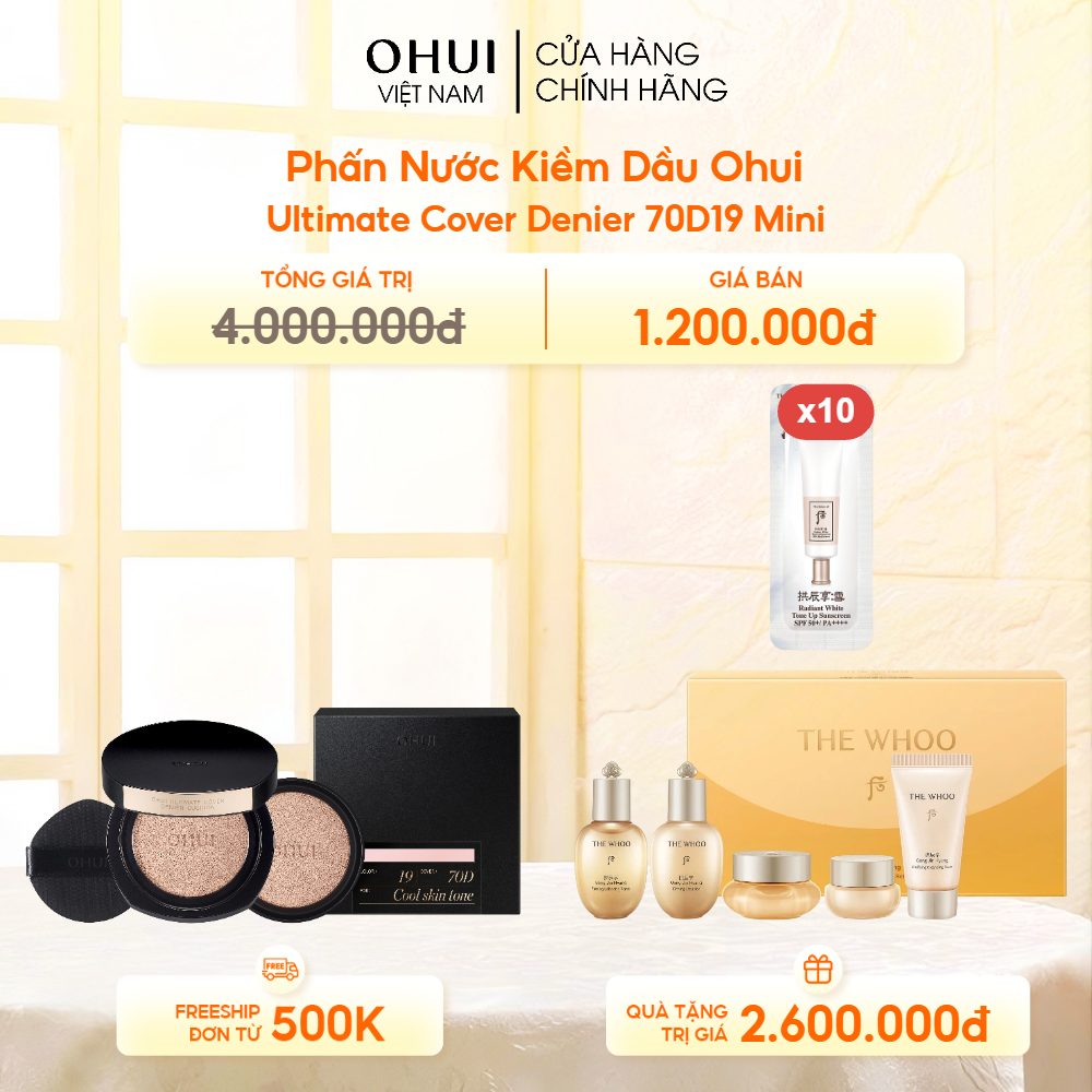 Bộ phấn Nước Kiềm Dầu Ohui Ultimate Cover Denier Cushion