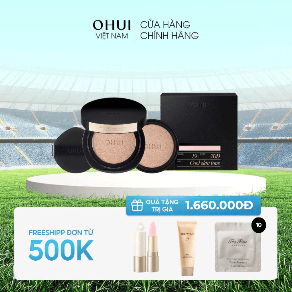 Bộ phấn Nước Kiềm Dầu Ohui Ultimate Cover Denier Cushion