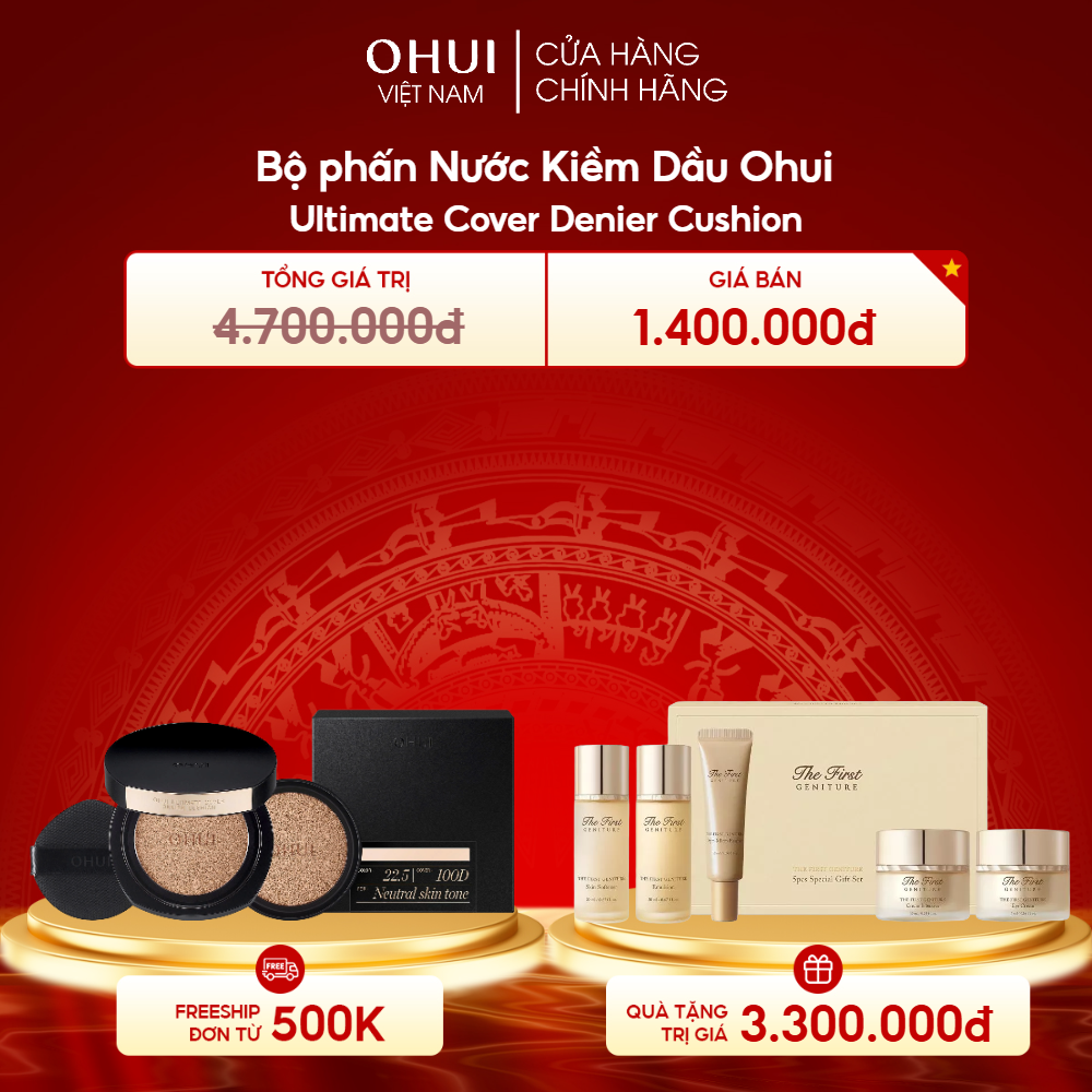 Bộ phấn Nước Kiềm Dầu Ohui Ultimate Cover Denier Cushion