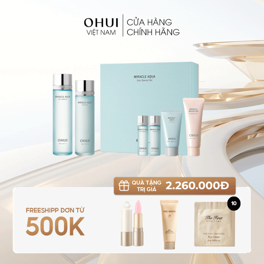Bộ Kem Dưỡng Da Cấp Ẩm Ohui Miracle Aqua 2pcs
