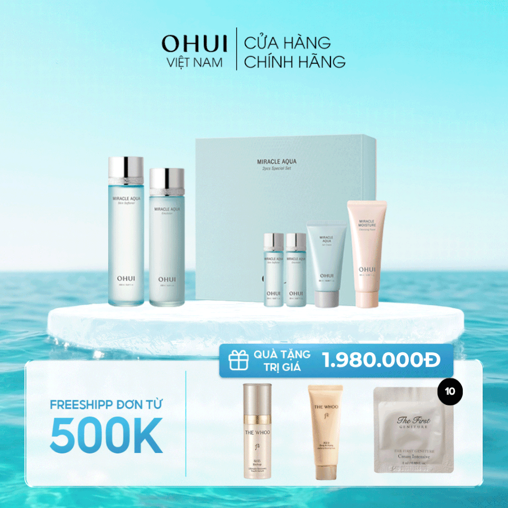 Bộ Kem Dưỡng Da Cấp Ẩm Ohui Miracle Aqua 2pcs