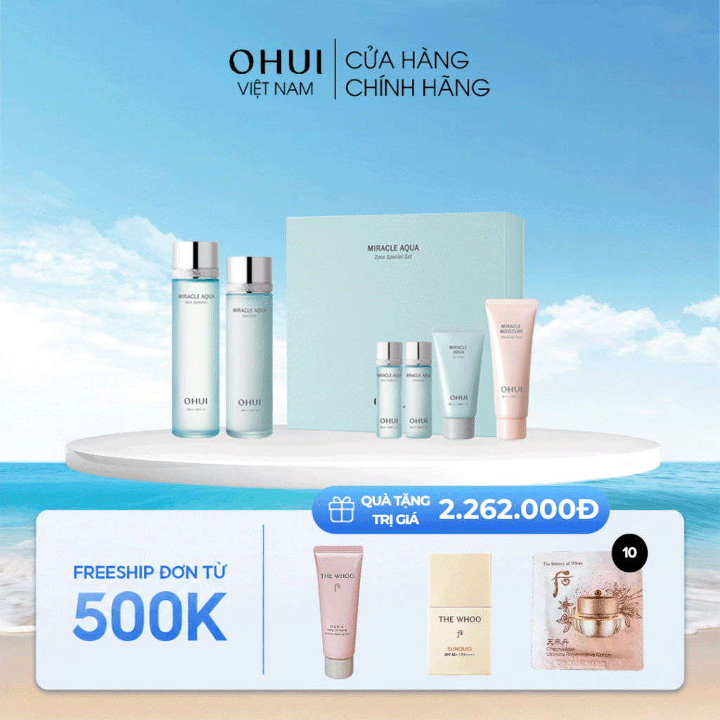 Bộ Kem Dưỡng Da Cấp Ẩm Ohui Miracle Aqua 2pcs