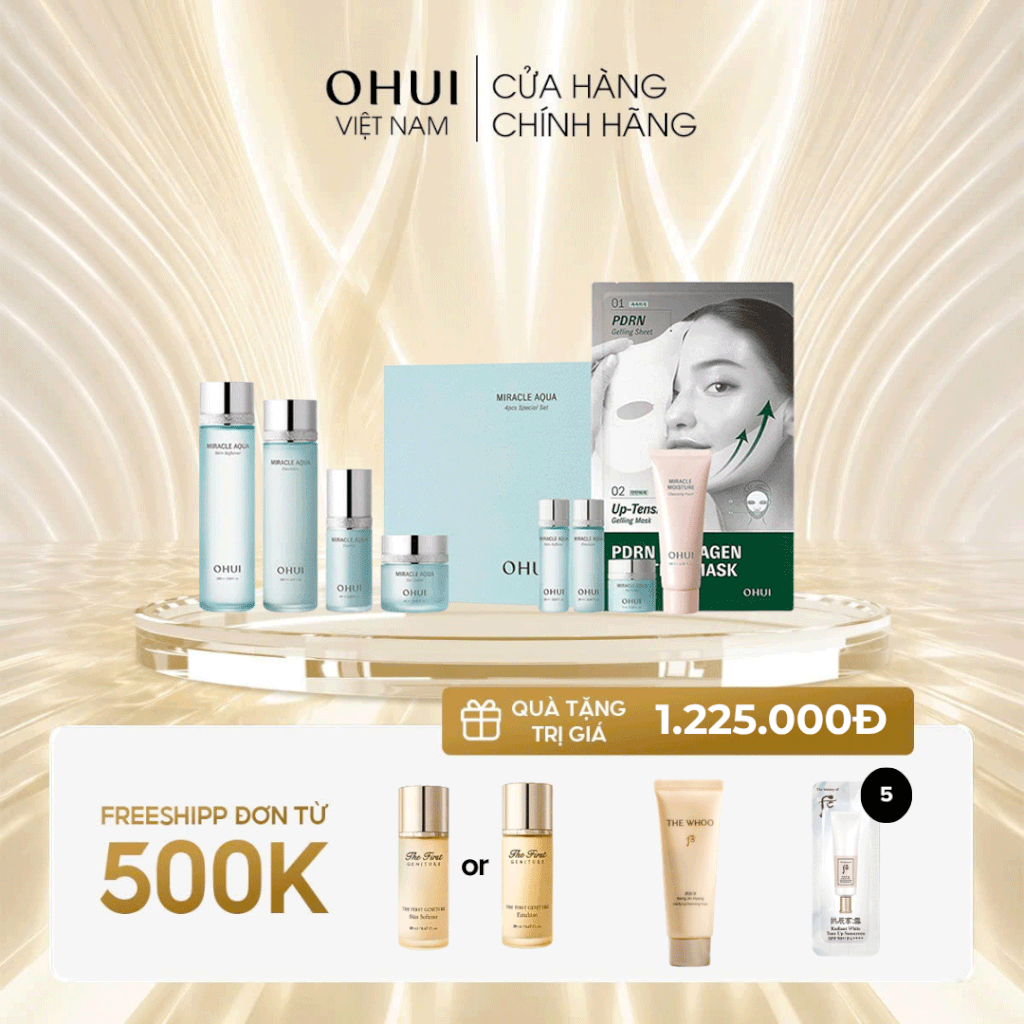 Bộ Sản Phẩm Dưỡng Da Cấp Ẩm Ohui Miracle Aqua Special Set