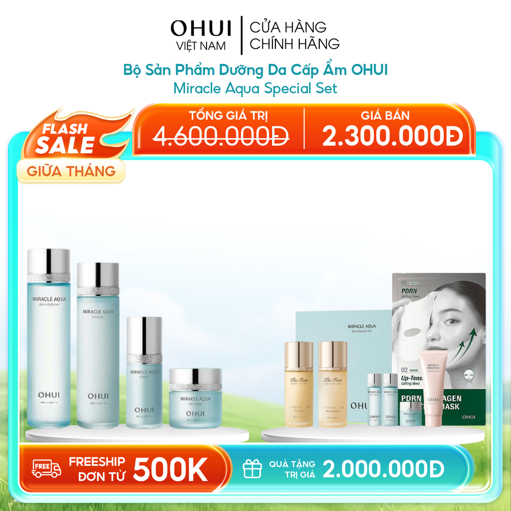 Bộ Sản Phẩm Dưỡng Da Cấp Ẩm Ohui Miracle Aqua Special Set