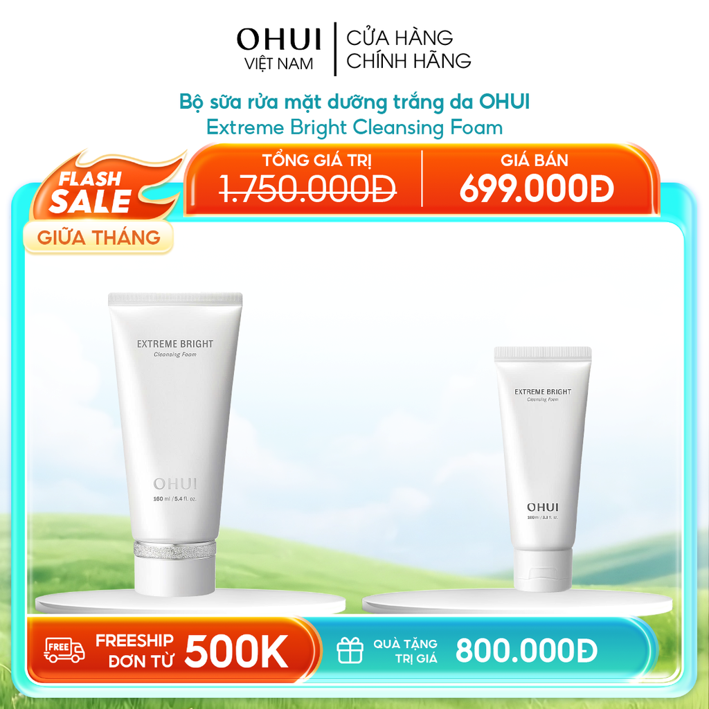 Sữa rửa mặt dưỡng trắng da OHUI Extreme Bright Cleansing Foam