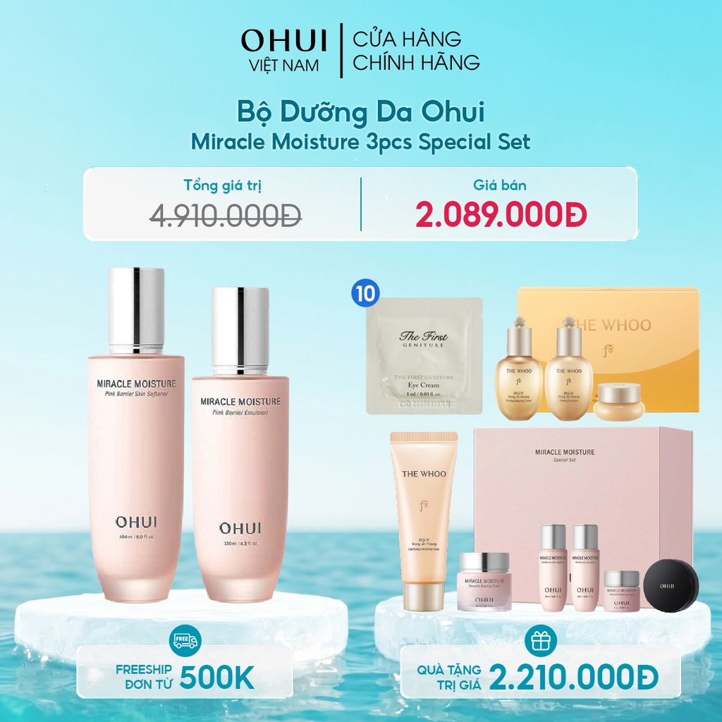 Bộ Dưỡng Da Ohui Miracle Moisture 3pcs Special Set