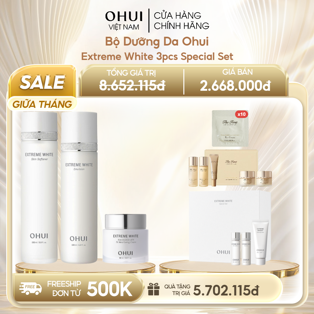 Bộ Dưỡng Da Ohui Extreme White 3pcs Special Set