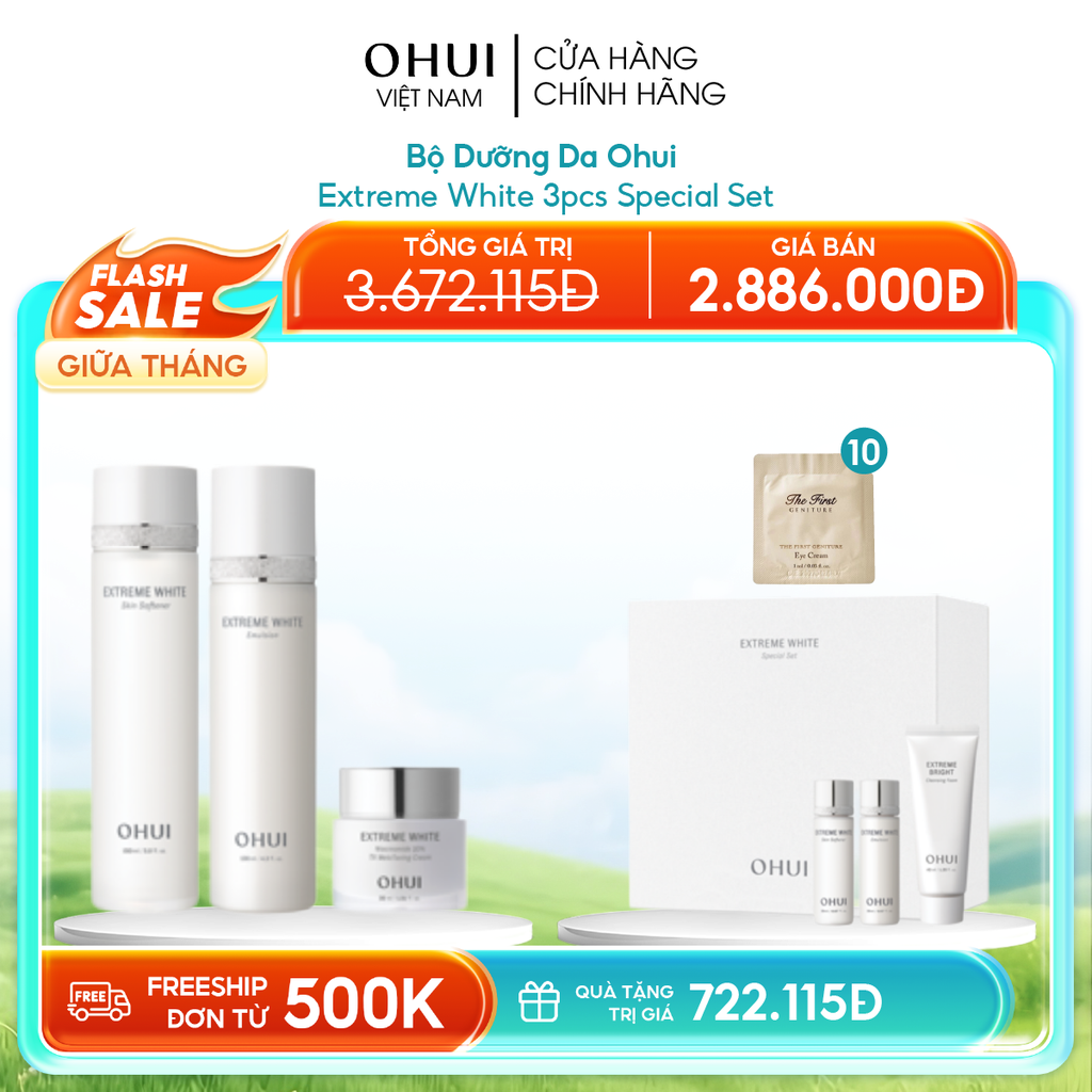 Bộ Dưỡng Da Ohui Extreme White 3pcs Special Set