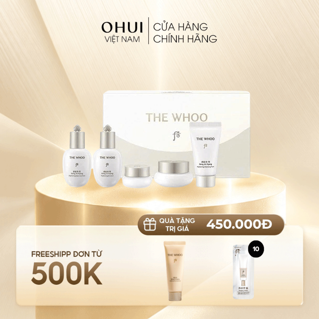 Bộ sản phẩm dưỡng trắng da và trị nám Whoo Gongjinhyang Seol Mini 5pcs
