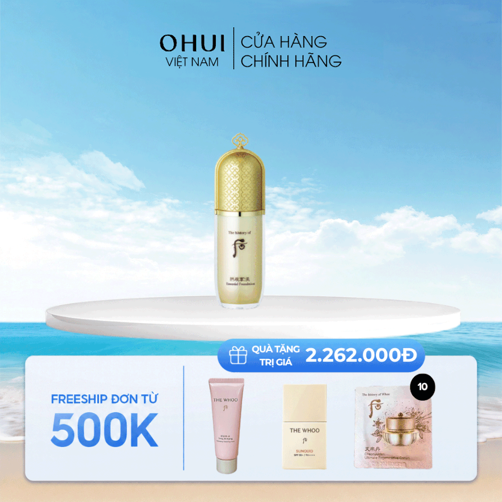 Kem Nền Che Khuyết Điểm Chống Nắng Whoo Gongjinhyang Mi Essential Foundation SPF30/PA++