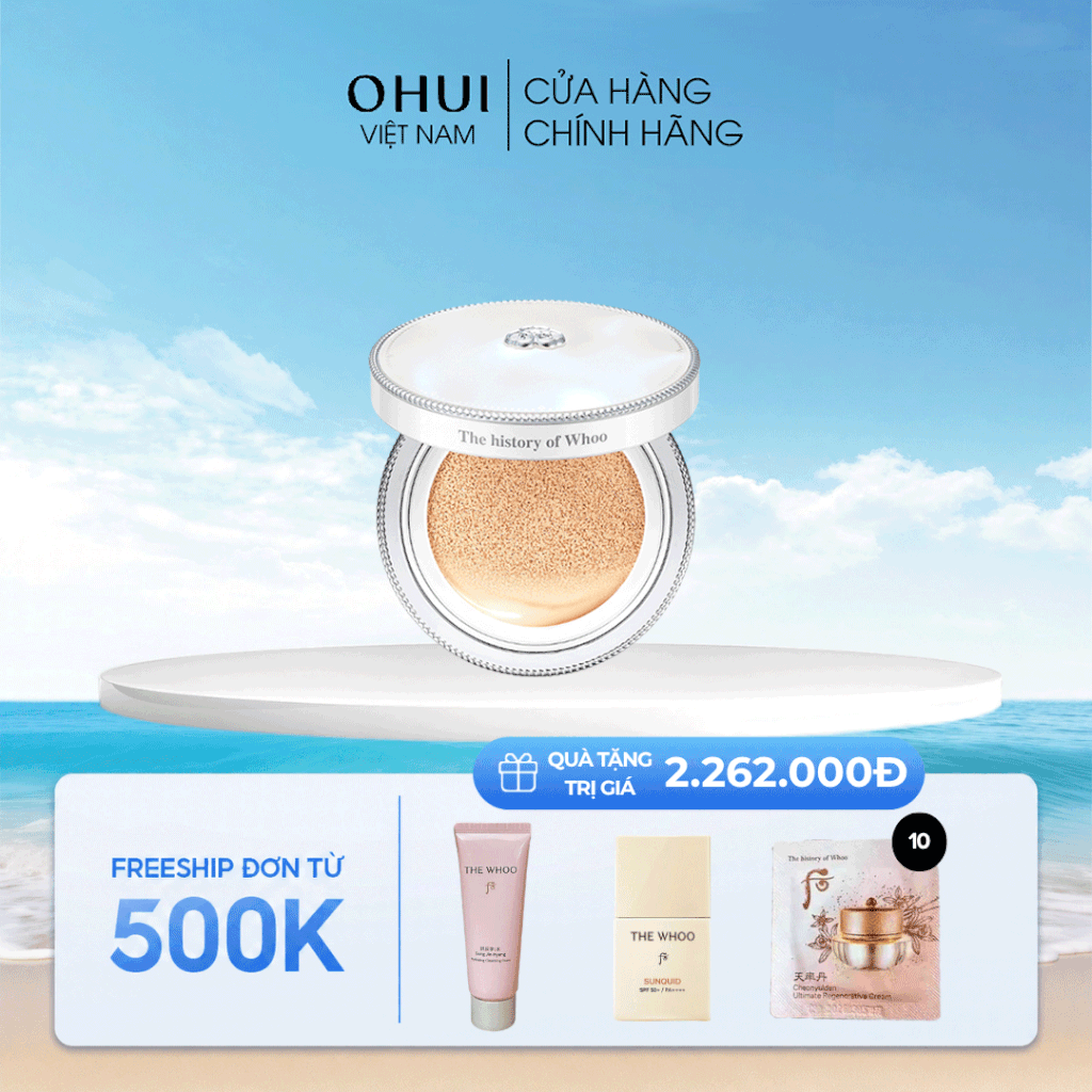 Cushion trang điểm dưỡng trắng Gongjinhyang Seol Radiant White Moisture Cushion Foundation SPF50+,PA+++