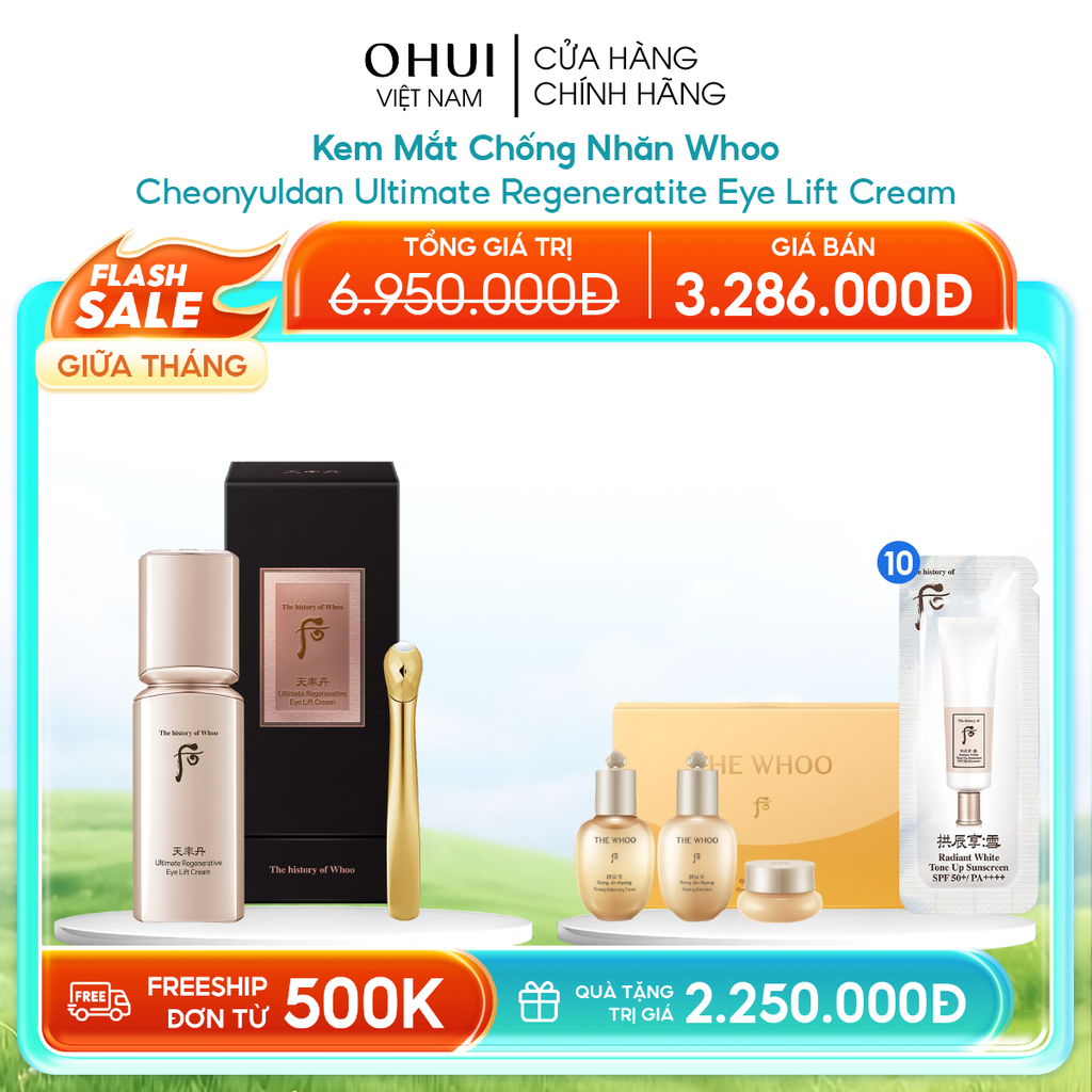 Kem Mắt Chống Nhăn Whoo Cheonyuldan Ultimate Regeneratite Eye Lift Cream