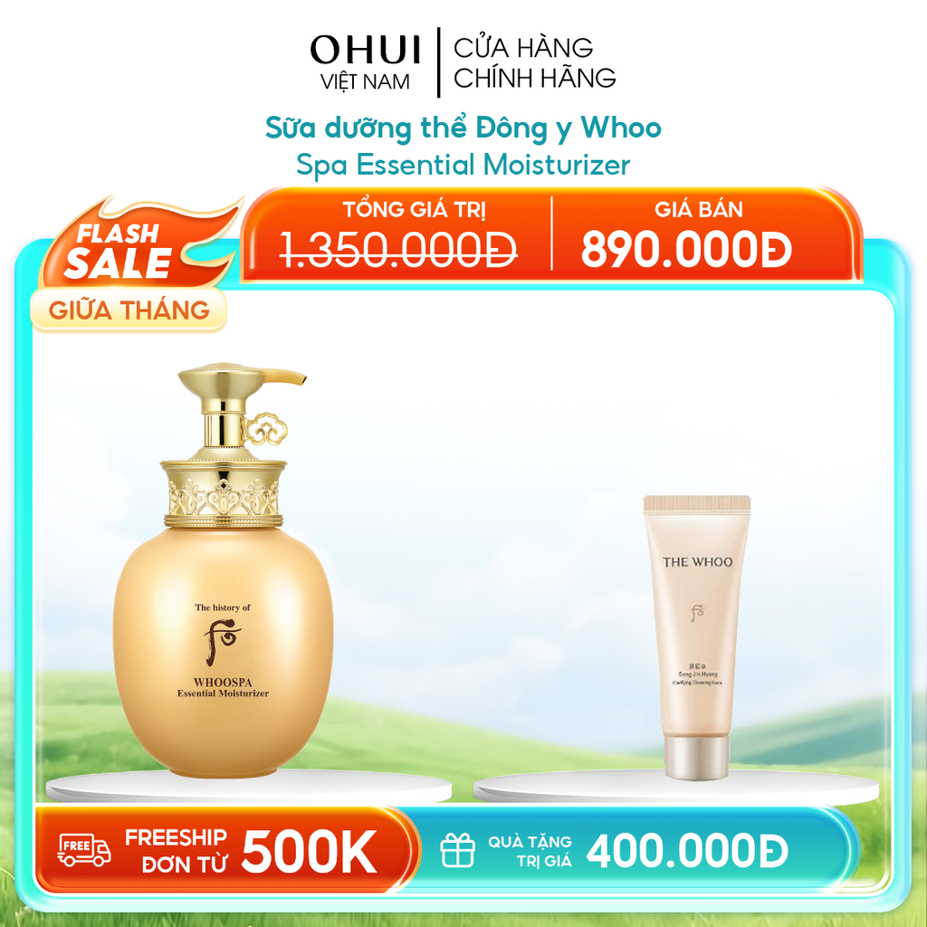 Sữa dưỡng thể Đông y WhooSpa Essential Moisturizer